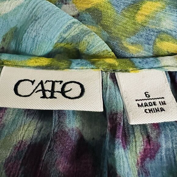 Cato Colorful Floral Tropical Chiffon Maxi Dress. Off the Shoulders. Size 6. EUC - Picture 10 of 12